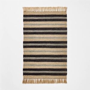 Striped Twill Accent Rug Blue/Tan Threshold™ designed with Studio McGee